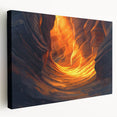 Stretched canvas artwork showcasing a stunning landscape scene with intricate cave formations, featuring vibrant colors and detailed textures, ideal for home decor.