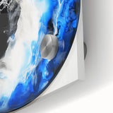 Circular Abstract Wall Art – Blue and Black Modern Canvas Print