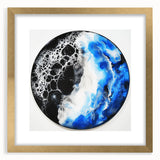 Circular Abstract Wall Art – Blue and Black Modern Canvas Print