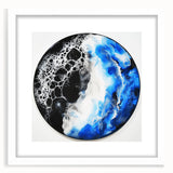 Circular Abstract Wall Art – Blue and Black Modern Canvas Print