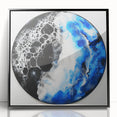 Circular Abstract Wall Art – Blue and Black Modern Canvas Print