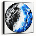 Circular Abstract Wall Art – Blue and Black Modern Canvas Print
