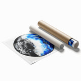 Circular Abstract Wall Art – Blue and Black Modern Canvas Print