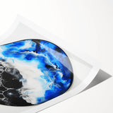 Circular Abstract Wall Art – Blue and Black Modern Canvas Print