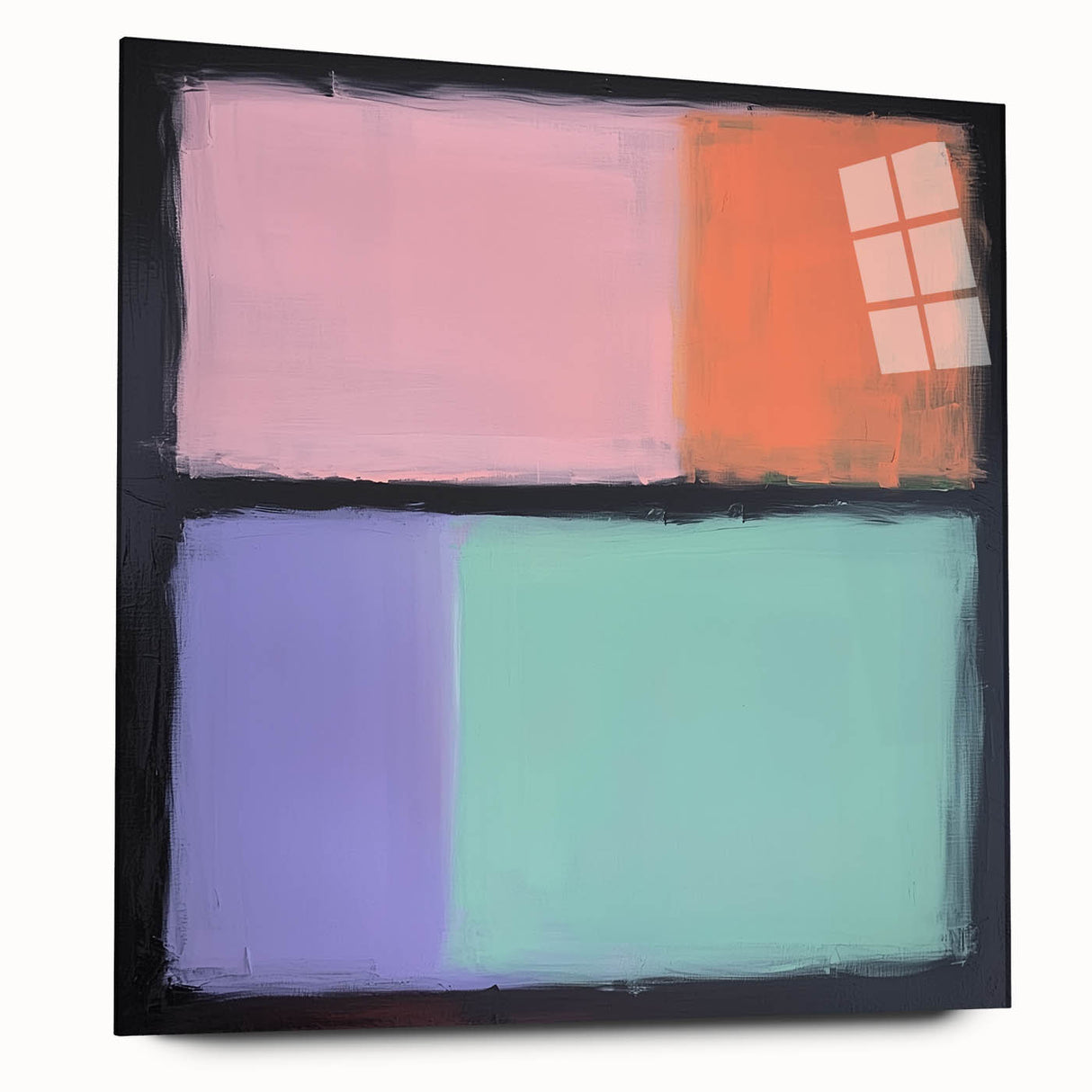Abstract geometric acrylic glass design showcasing vibrant colors and sharp angles, viewed from the side, ideal for modern decor and artistic display.