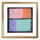 Abstract geometric frame artwork with a gold mat, showcasing a contemporary design ideal for modern interiors, emphasizing elegance and sophistication.