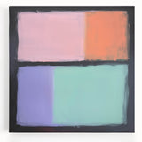 Abstract geometric stretched canvas artwork showcasing vibrant colors and intricate patterns, ideal for modern home decor and enhancing artistic spaces. Perfect for contemporary interiors and art enthusiasts.