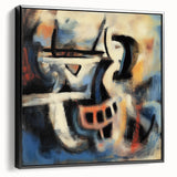 Framed canvas artwork showcasing abstract black splatters on a textured surface, viewed from the side, perfect for modern home decor and artistic interiors.