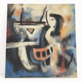 Abstract canvas art featuring colorful splatter designs in vibrant shades of blue, pink, and yellow, perfect for modern home decor or artistic spaces. This eye-catching piece adds a dynamic touch to any room, enhancing the overall aesthetic with its bold colors and unique patterns.