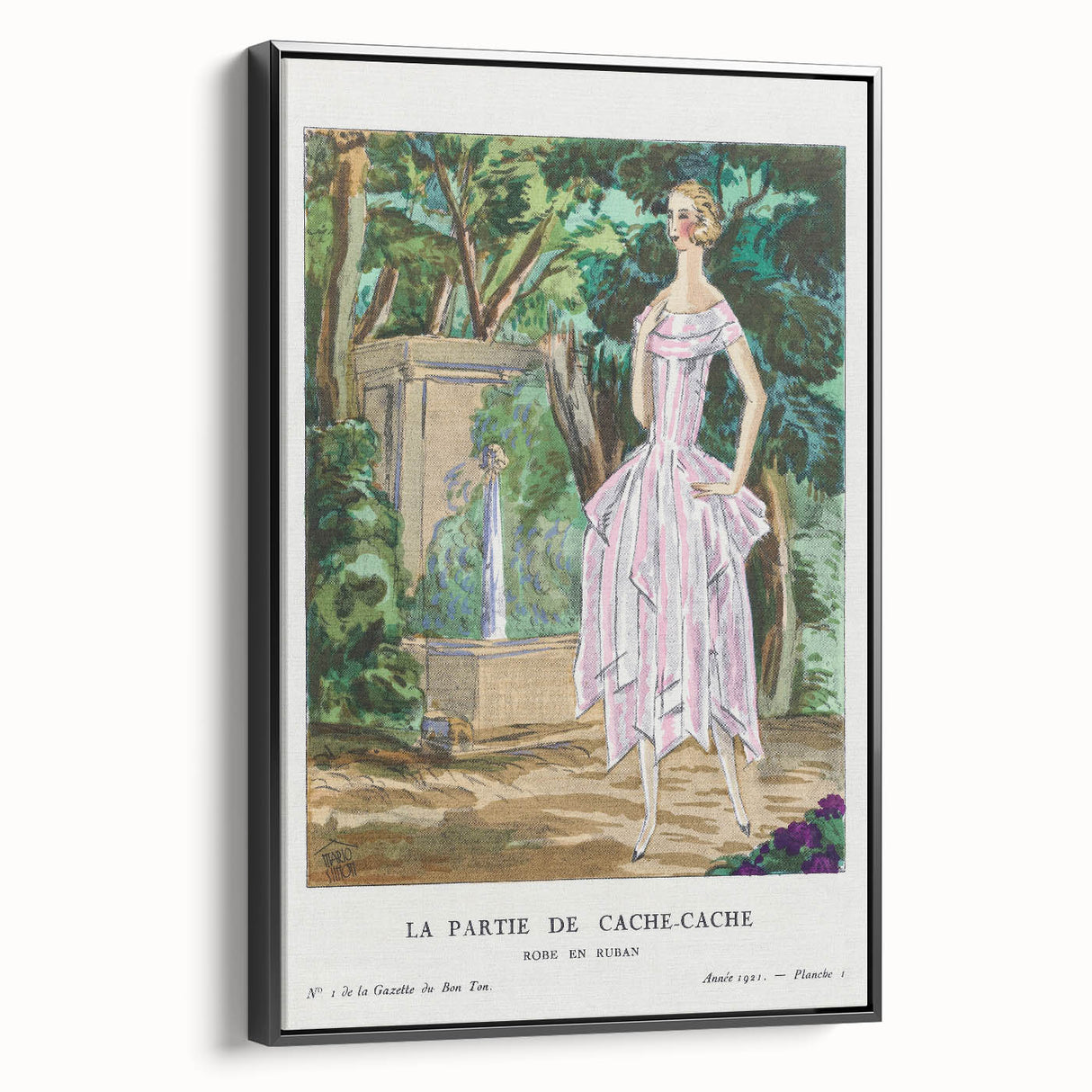 Graceful Art Deco Wall Art – 1920s Garden Fashion Illustration Print