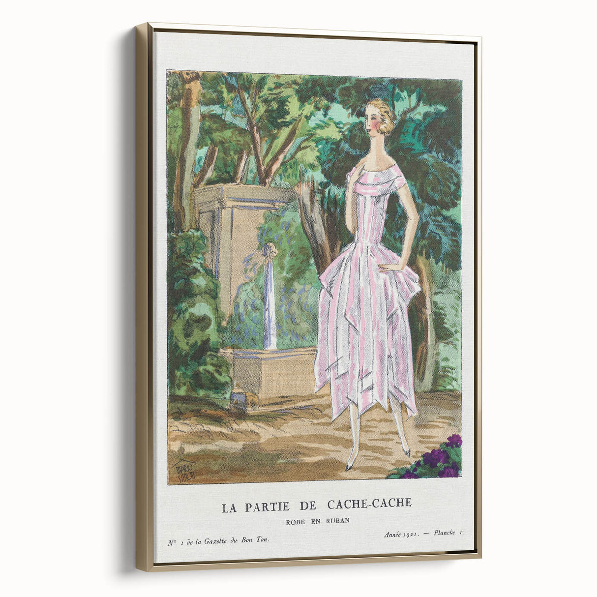 Graceful Art Deco Wall Art – 1920s Garden Fashion Illustration Print