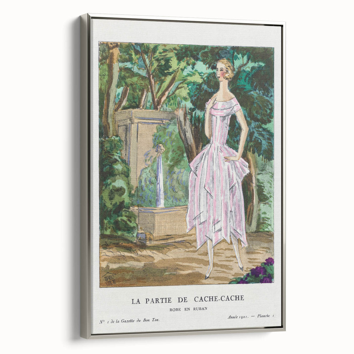 Graceful Art Deco Wall Art – 1920s Garden Fashion Illustration Print