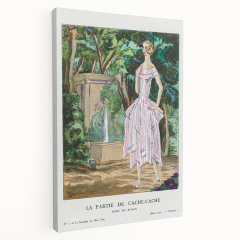 Graceful Art Deco Wall Art – 1920s Garden Fashion Illustration Print