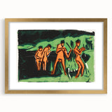 Expressionist Bathing Scene – Vibrant Abstract Nature Canvas Art