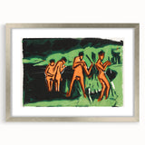 Expressionist Bathing Scene – Vibrant Abstract Nature Canvas Art