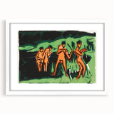 Expressionist Bathing Scene – Vibrant Abstract Nature Canvas Art