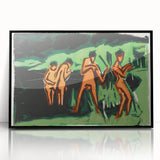 Expressionist Bathing Scene – Vibrant Abstract Nature Canvas Art