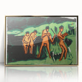 Expressionist Bathing Scene – Vibrant Abstract Nature Canvas Art