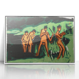 Expressionist Bathing Scene – Vibrant Abstract Nature Canvas Art