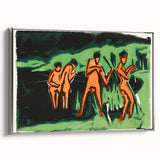 Expressionist Bathing Scene – Vibrant Abstract Nature Canvas Art