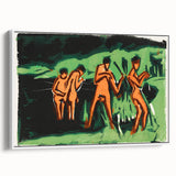 Expressionist Bathing Scene – Vibrant Abstract Nature Canvas Art