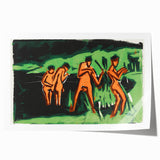 Expressionist Bathing Scene – Vibrant Abstract Nature Canvas Art