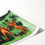 Expressionist Bathing Scene – Vibrant Abstract Nature Canvas Art