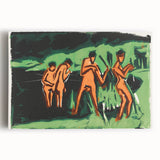 Expressionist Bathing Scene – Vibrant Abstract Nature Canvas Art