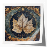 Vibrant wall art design featuring an array of colorful flowers and botanical leaves, printed on glossy material, perfect for enhancing home decor and adding a touch of nature.