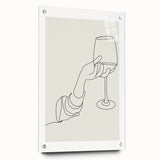 Large abstract wall art on acrylic glass, featuring swirling blue and white patterns, suitable for dining room decor.