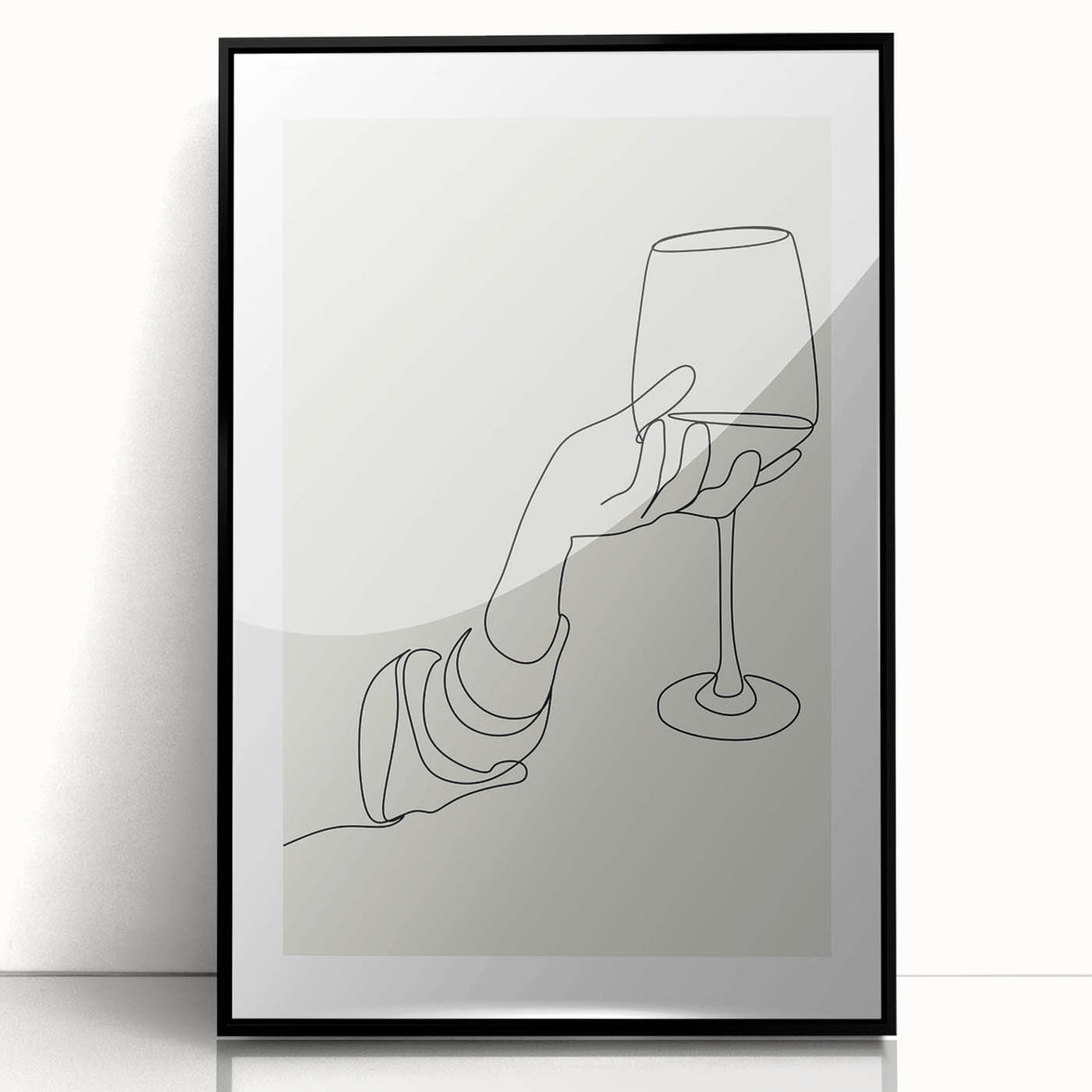 Large abstract wall art featuring mid-century modernist design in black and white tones, framed acrylic.