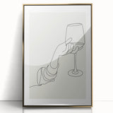 Art deco poster featuring a stylized cocktail, rendered in gold and black tones on acrylic, ideal for modern art wall decor.