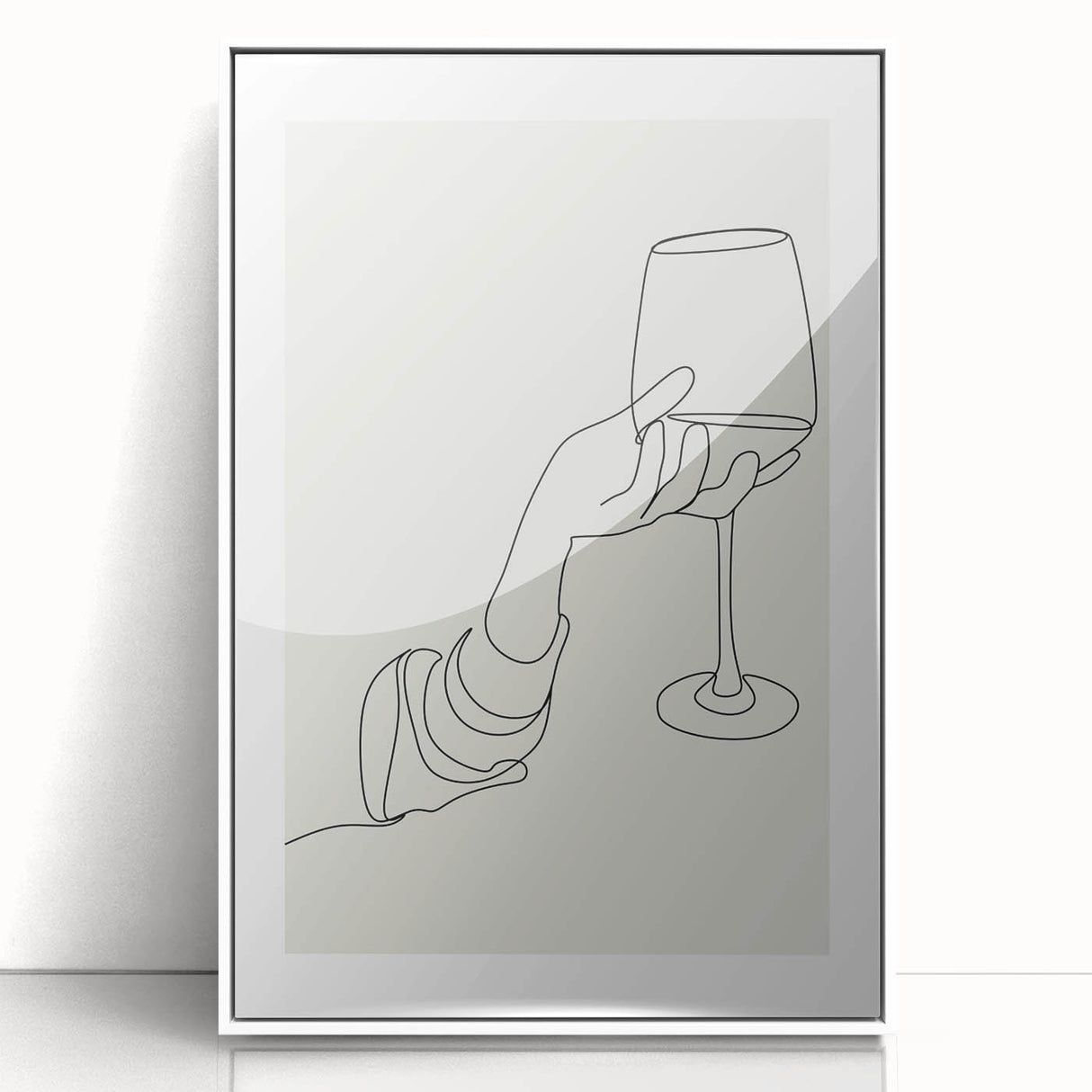 Mid-century modernist art depicting colorful food and drinks on a white acrylic framed poster, suitable for nursery wall art.