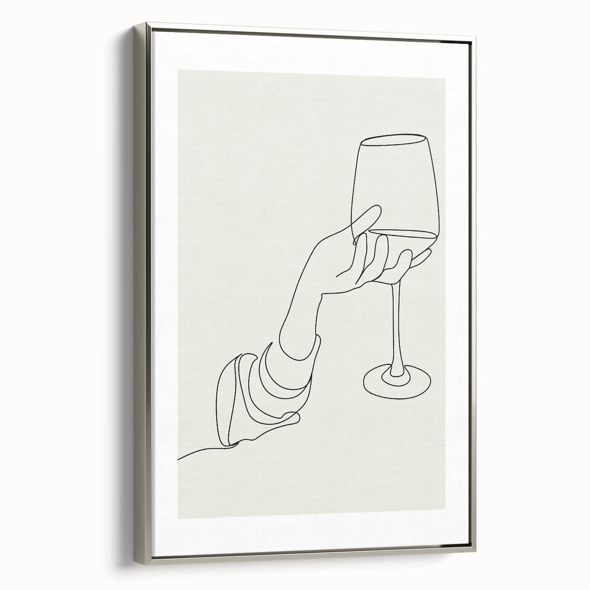 Landscape art painting on framed canvas, featuring a colorful vintage poster of food and drinks with black accents.
