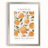Textured art featuring abstract fruit designs in muted colors on a framed print, suitable for bedroom decor.