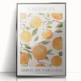 Mid-century modernist art featuring an array of colorful fruits on a silver framed acrylic, ideal for modern kitchen decor.