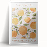 Modern art wall decor featuring a colorful fruit arrangement on a white acrylic framed poster, ideal for kitchen or nursery.