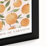 Close-up of extra large black wall art featuring colorful, textured fruits on a framed canvas, ideal for living room decor.