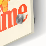 Large abstract wall art on acrylic glass featuring mid-century modernist designs in vibrant colors.