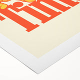 Art deco poster featuring a stylized food illustration in bold black and gold tones on rolled canvas.