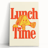 Black and white stretched canvas featuring a minimalist food-inspired design, ideal for kitchen wall art.