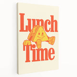 Large stretched canvas featuring a vibrant illustration of assorted vegetables, ideal for kitchen wall art.