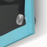 Close-up of large abstract wall art featuring assorted pastries in vibrant colors on acrylic glass.