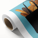 Art deco poster featuring an assortment of pastries in soft pink and cream tones, rolled canvas, ideal for nursery wall art.