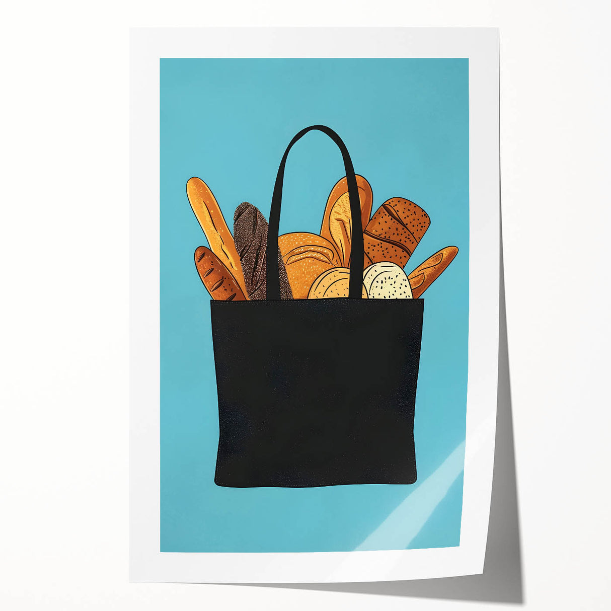Rolled canvas print of assorted pastries in soft pastel colors, suitable for art wall dining room or bathroom decor.
