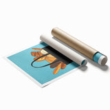 Extra large rolled print featuring assorted pastries in pastel shades, ideal for classy bathroom or large living room decor.