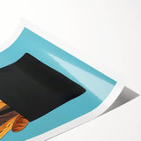 Extra large wall art featuring line art flowers in black on white, rolled print format, ideal for large living room decor.