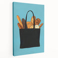 Large canvas depicting an assortment of pastries in soft, warm tones, suitable for kitchen wall art.