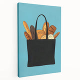 Large canvas depicting an assortment of pastries in soft, warm tones, suitable for kitchen wall art.