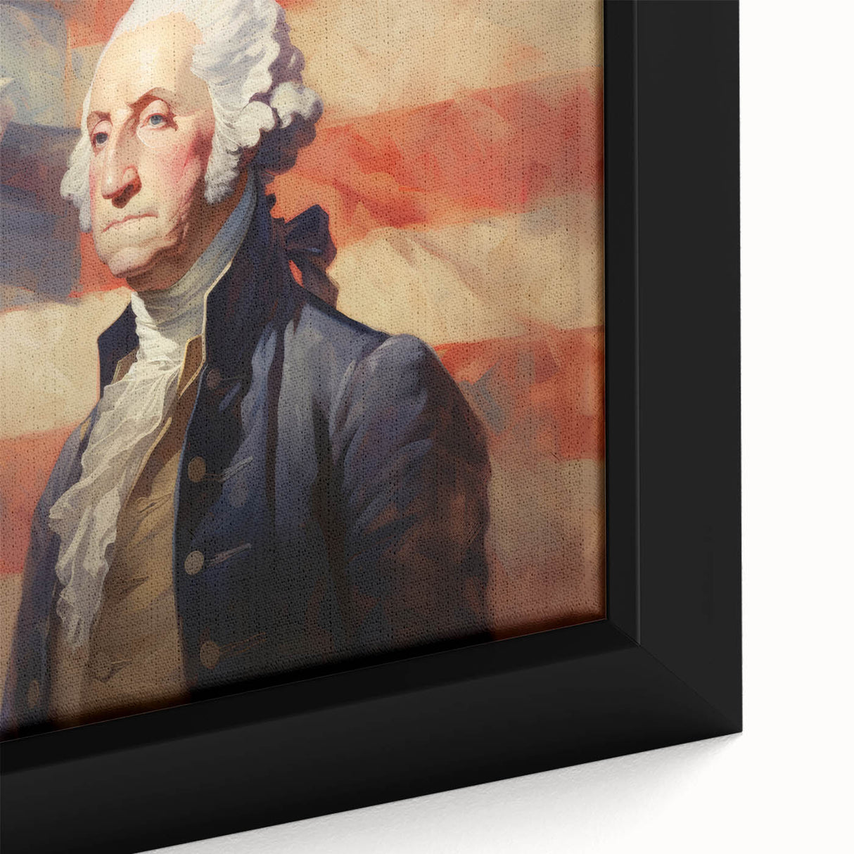 George Washington & USA Flag - Independence Day Wall Art Print